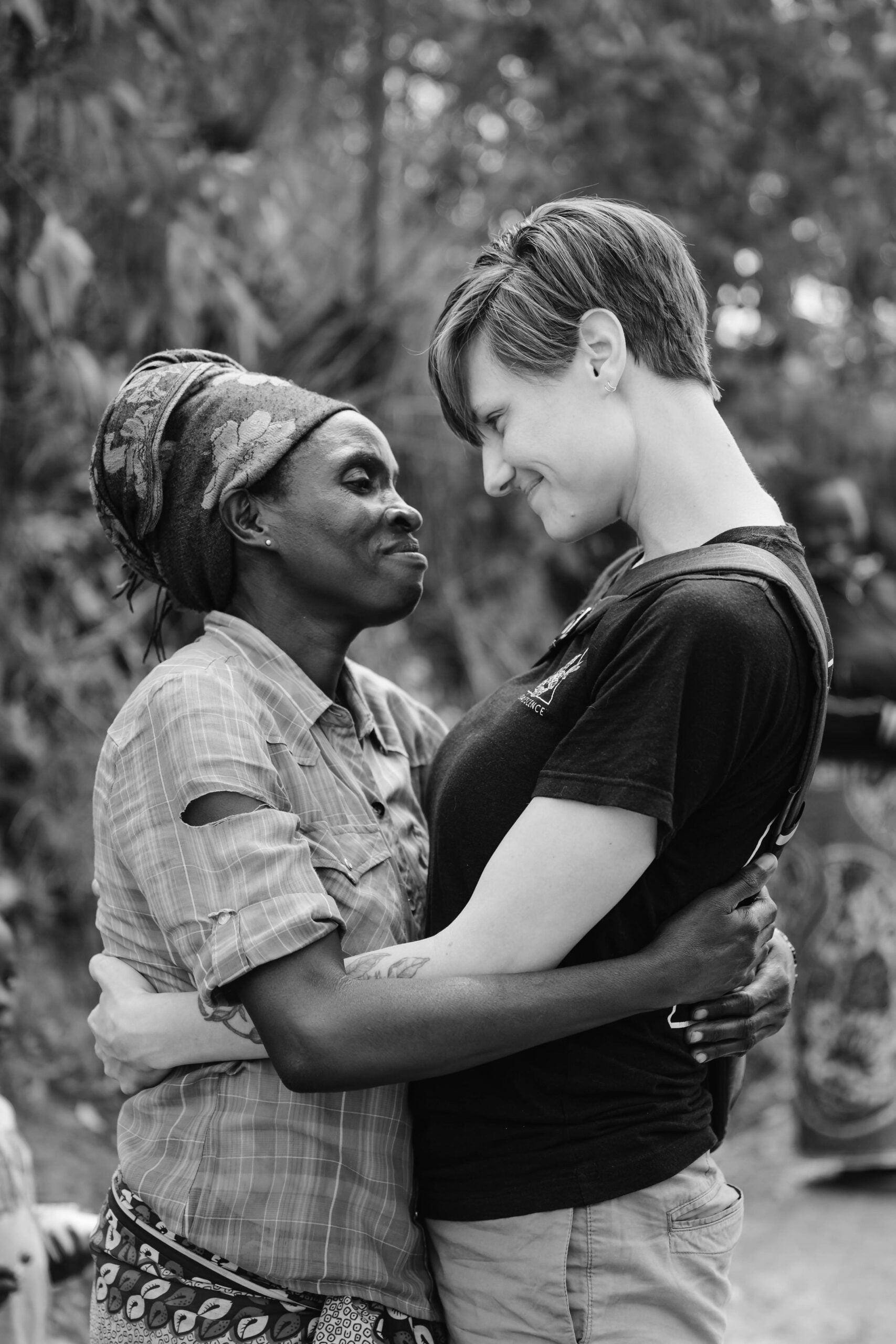 Women embracing in a moment of connection, symbolizing relationships and community in church planting and discipleship efforts.