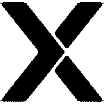 Black “X” symbol on white background
