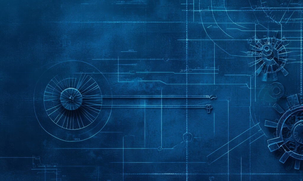 Blue technical schematic background