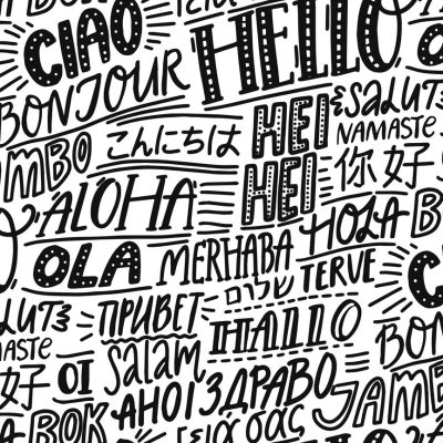 Diverse greetings in various languages, emphasizing global communication and inclusivity, relevant to discipleship and gospel fluency resources.