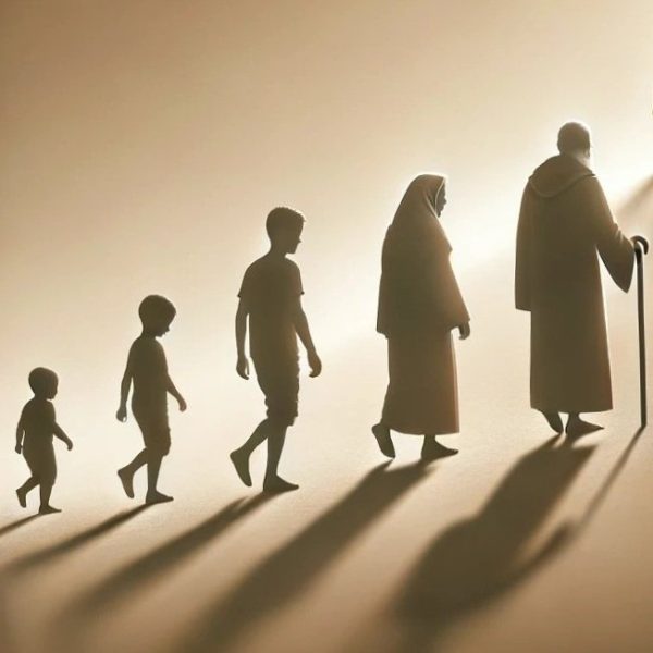 Illustration of people walking together in silhouette