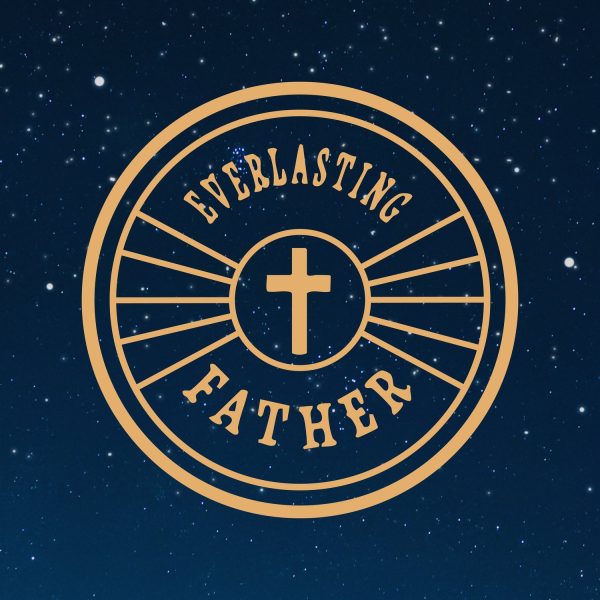 Circular emblem reading “Everlasting Father”