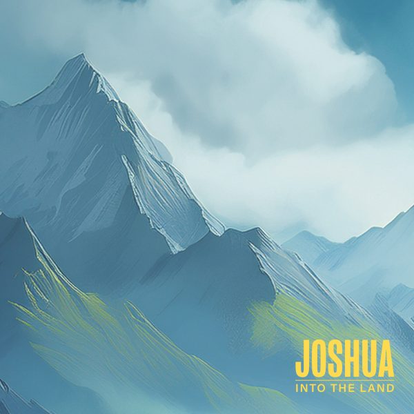 Illustrated mountain landscape labeled “Joshua”