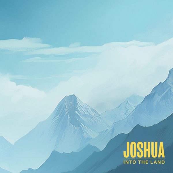 Illustrated mountain landscape labeled “Joshua”