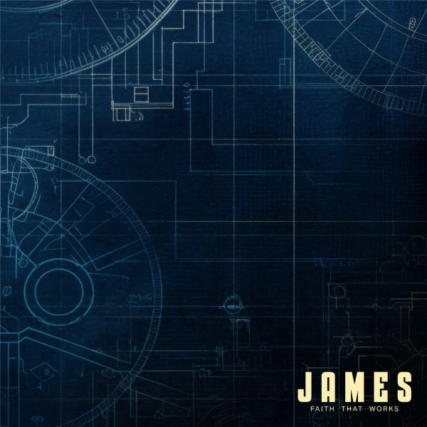 Blue technical background with the word “James”