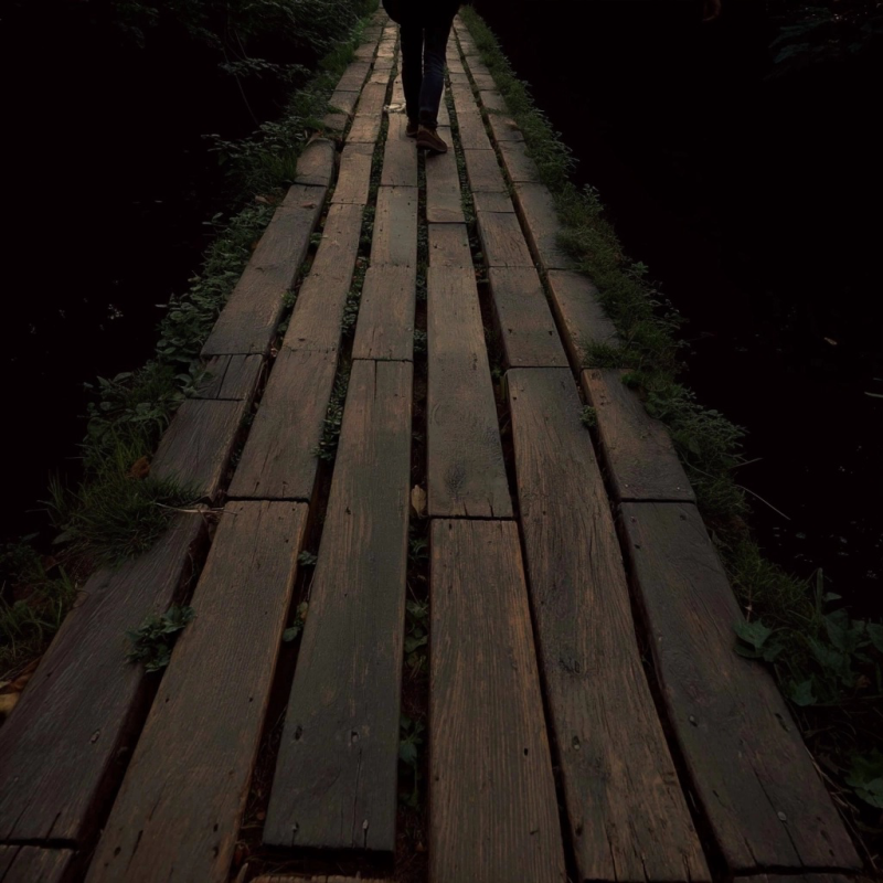 Person walking along a wooden pathway surrounded by greenery, symbolizing a journey of faith and community involvement in church initiatives.