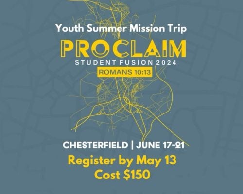 Youth summer mission trip promotional graphic